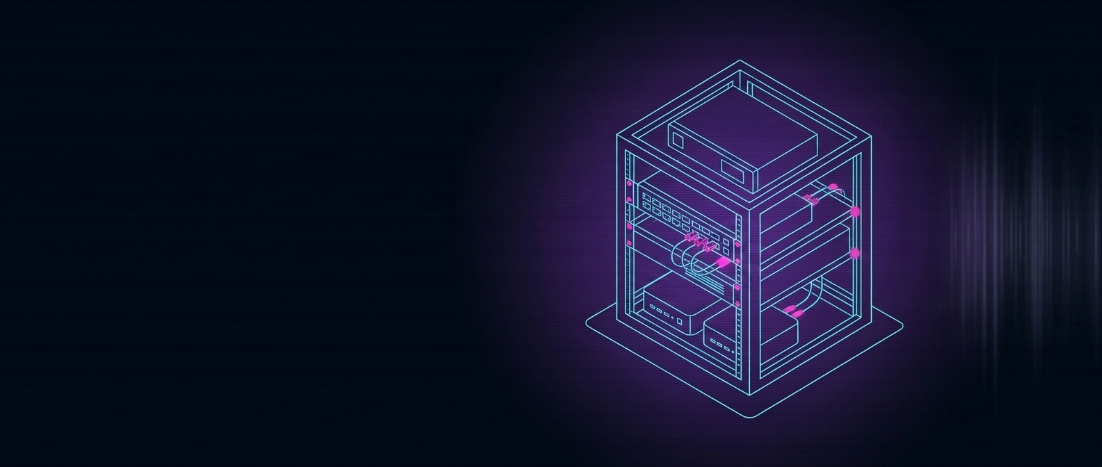 AeroLab, an isometric wireframe of the lab rack