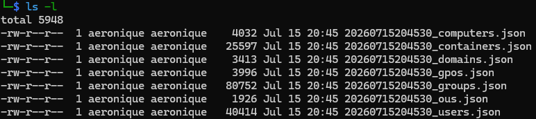 The JSON files produced by bloodhound-python
