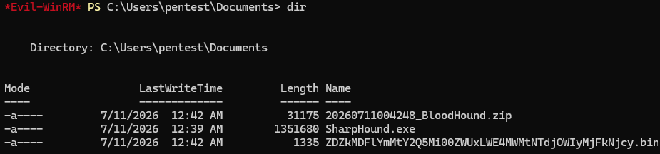 SharpHound saving its collection output to a zip file on the target