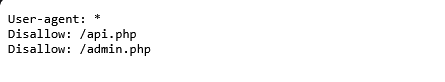 robots.txt disallowing /api.php and /admin.php